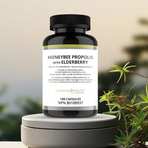 Honeybee Propolis with Elderberry: 180 capsules (CA)